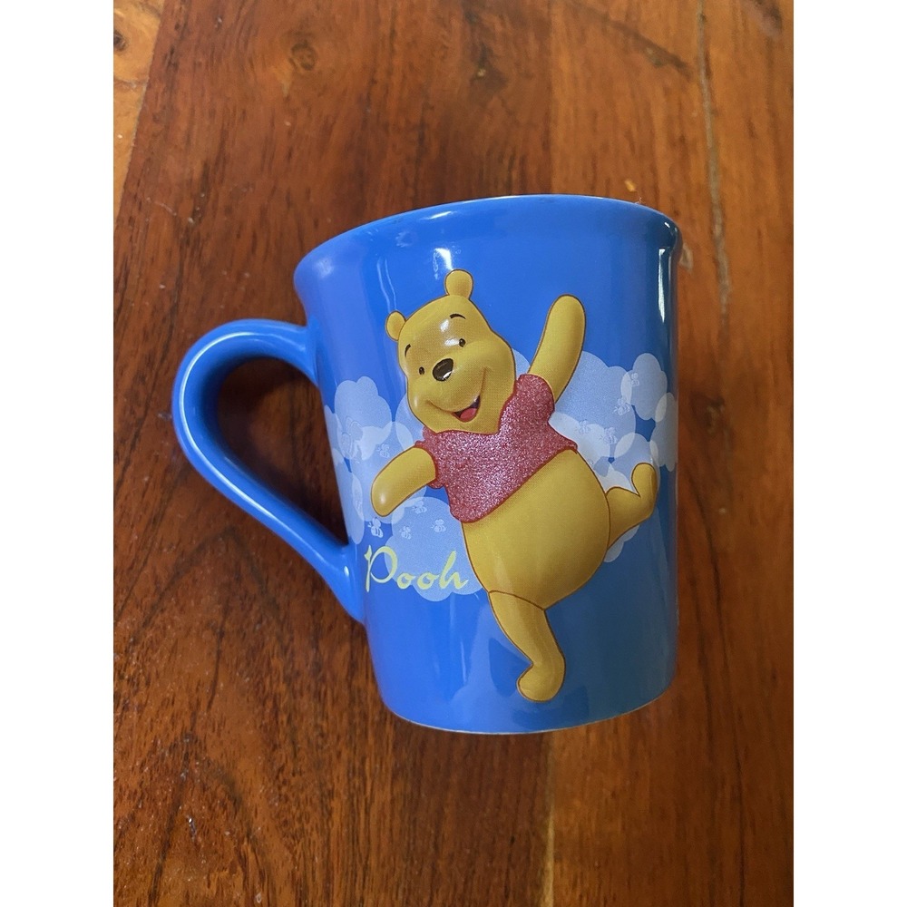 Vintage Disney Store EXCLUSIVE 3D Winnie The Pooh Blue Large 14oz Coffee Mug